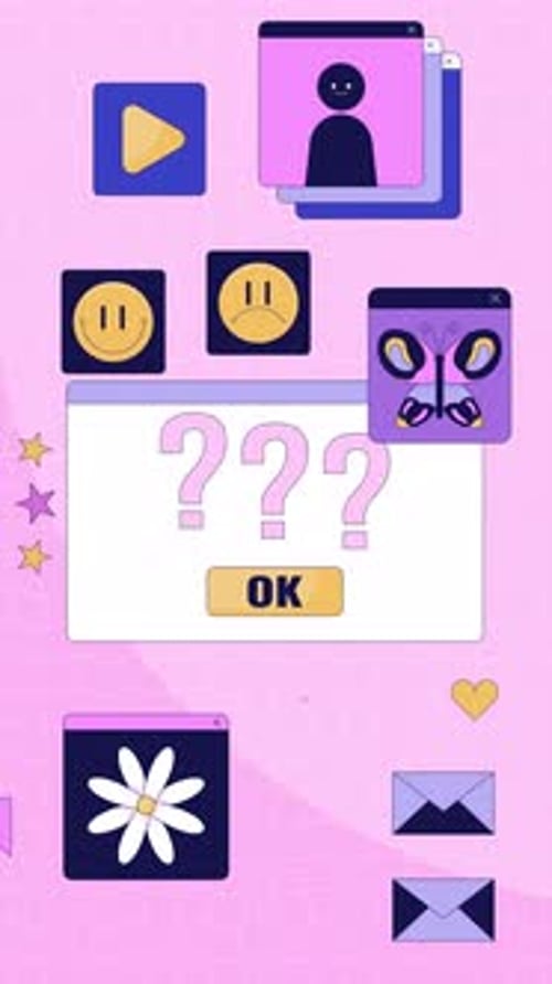 Y2K internet aesthetic lofi vertical animation