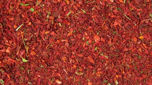 Vibrant Overhead Close-Up of Aromatic Red Spices
