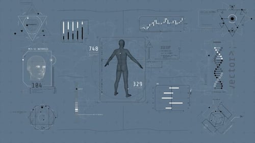 Écran animé avec Infographies sur le Thème de l'analyse des données de santé