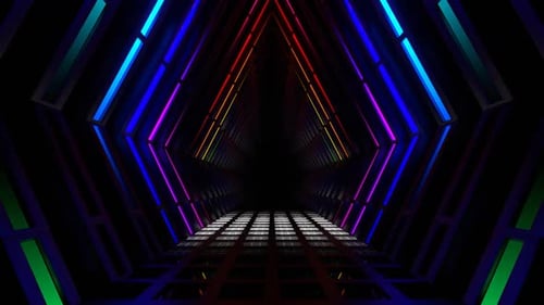 Multicolor Neon Light Place Background Vj Loop In HD