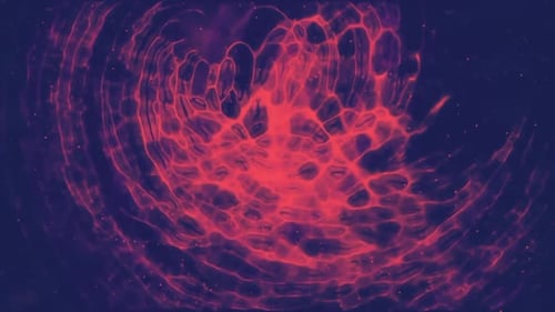 Red Jelly Particles Animation Loop