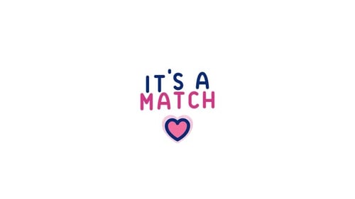 It's a Match Text and Heart Animation Reveal