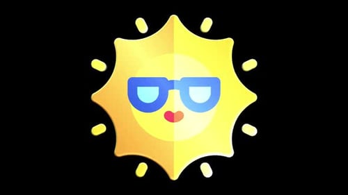 Sun Basic Rounded Flat Icon Loop