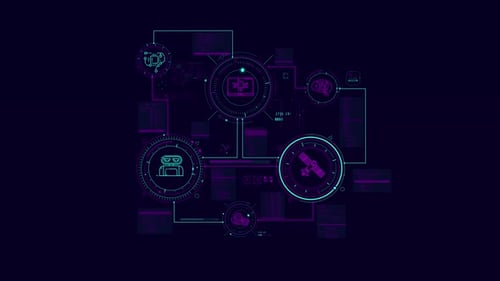 Animation of Infographic Diagram About the Work of AI