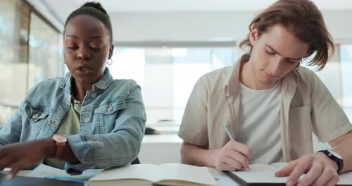 Students Studying and Collaborating on Project at School