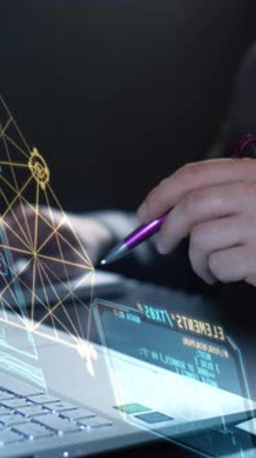Holographic NFT Projection in Front of a Laptop