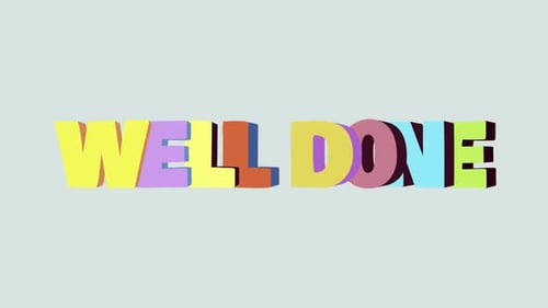 Colorful Glitch Well Done Text Reveal