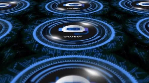 Futuristic AI Chatbot Icon Technology Loop Background