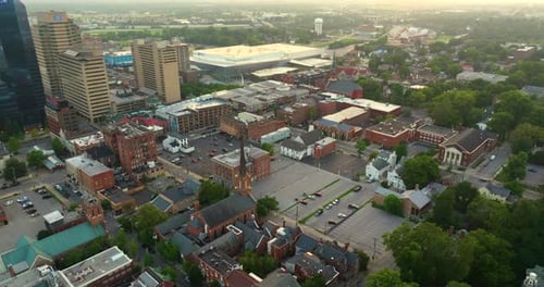 Urban Landscape of Downtown District of Lexington City in State of Kentucky USA Evening Skyline with