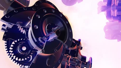 Dynamic 3D Rotating Gears and Mechanical Components