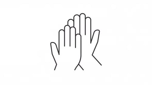 Animated High Five Linear Icon