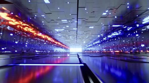 Ciberespacio digital con partículas de red y conexiones de red de datos digitales