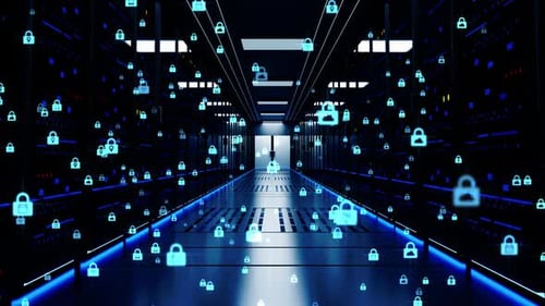 Digital Data Flow Through Rack Servers Tunnel in Data Center