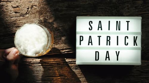 St Patricks Day Sign With Beer