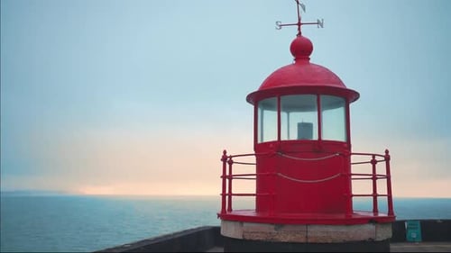 Lighthouse Lamp Room Nazare Portugal