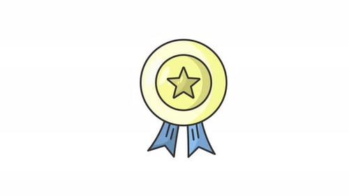 star award medal icon animation loop motion graphic video with alpha channel