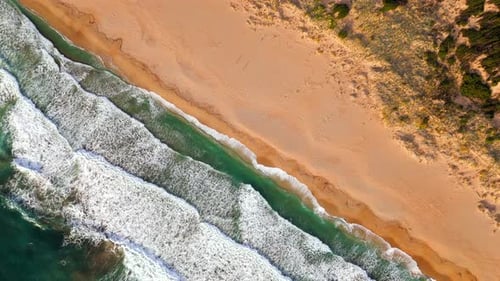 The Beach Displays a Serene Landscape with Golden Sands Calming Waves Italy