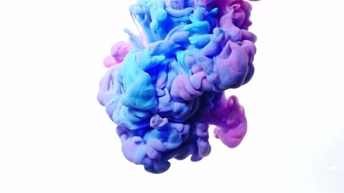 Colorful Ink Swirling and Mixing in Water