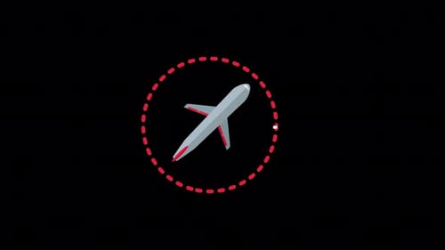 Flat Design Airplane Flying Mail Delivery Icon Animation