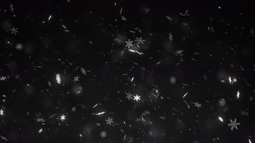 Glowing Winter Snowflakes Falling Loop Background