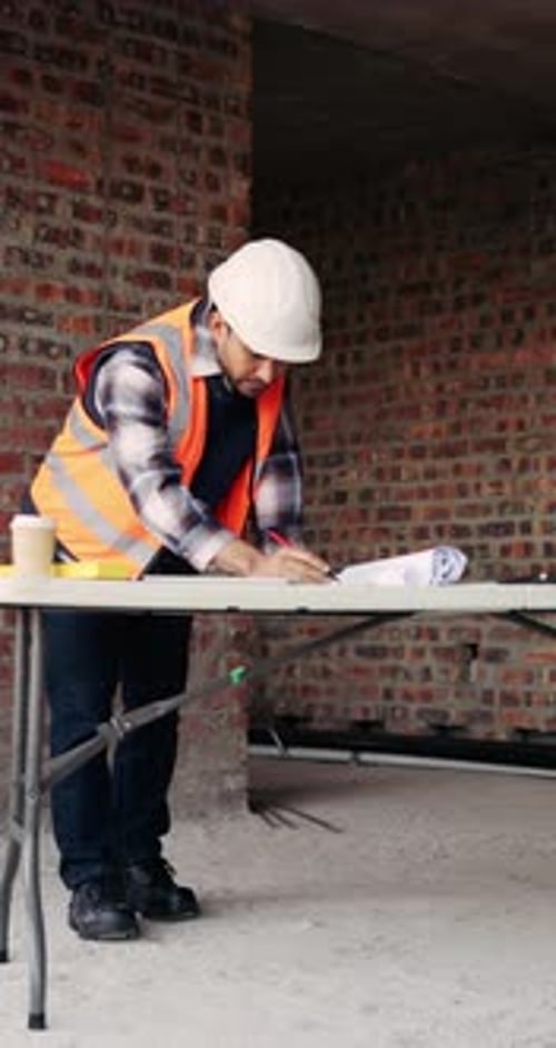 Arquitectura, personas y apretón de manos en el sitio de construcción con dibujo de planos, trabajo en equipo y revisión