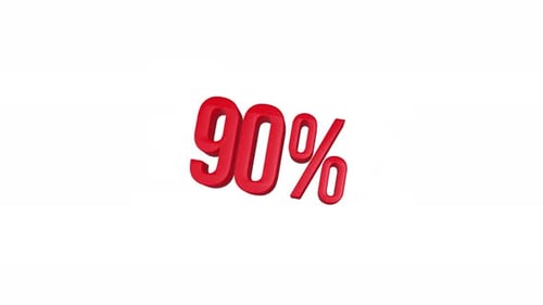Red 90 Percent 3D Rotating Discount Animation