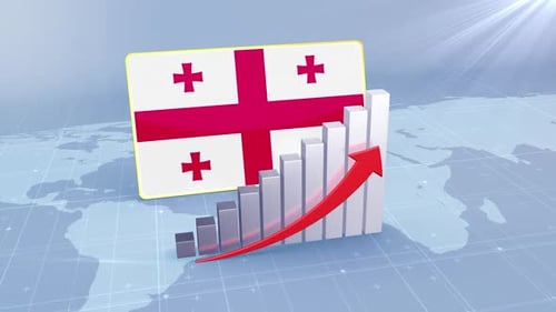Georgia Economic Growth Bar Chart Graph Rising Red Arrow
