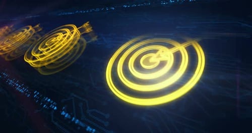 Target business strategy symbols loop cyber loop concept