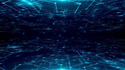 Hexagonal Elements Business Corporate Technology Particles Tunnel Digital Background Loop