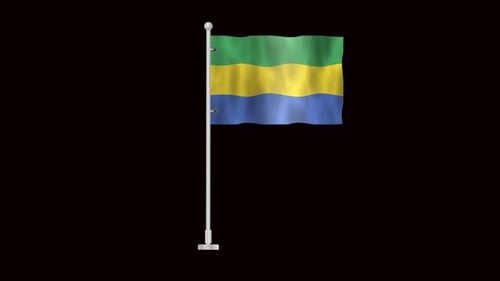 Flag Of Gabon Waving