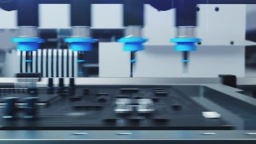 Ligne d'assemblage automatisée pour la microélectronique et la production de puces. Concept technologique