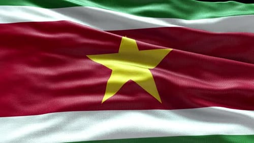 Suriname Flag Waving Seamless Loop