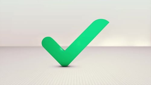 3D Checkmark Landing Animation for Approval and Success