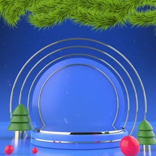 Christmas 3D Podium Light Blue (1000x1000)