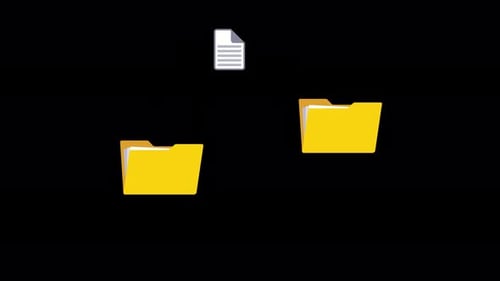Animated Document File Transfer Icon Moving Between Folders
