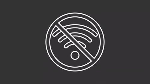 Animated No Wi-Fi Signal Flat Line Icon