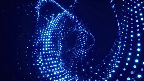 Abstract Blue Digital Flowing Particle Background Animation