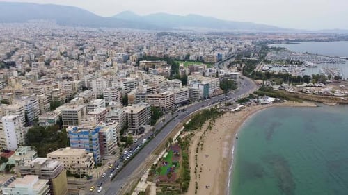 Puerto deportivo en El Pireo, Grecia, Atenas, costa, playa, mar Egeo, puerto deportivo aéreo en El Pireo