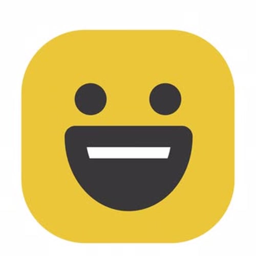 Animated Laughing Emoji Icon in Flat Design Style