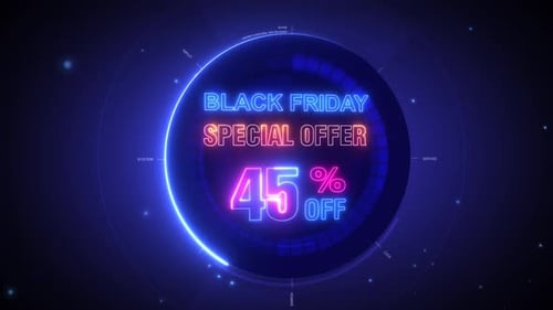Neon Black Friday Special Offer Digital HUD Text Animation