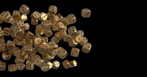 Falling Golden Dice Transition Background Loop