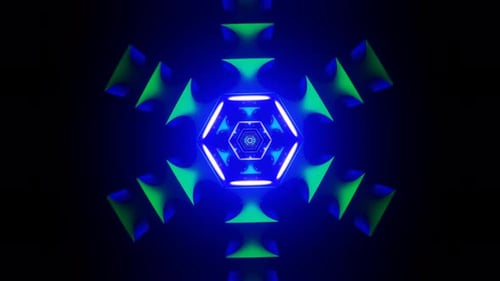 Colorful VJ Loop with Hypnotic Kaleidoscopic Designs