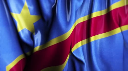 Democratic Republic of Congo Flag Waving Loop