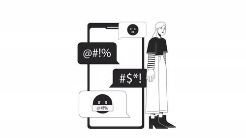 Online Harassment Bw Animation