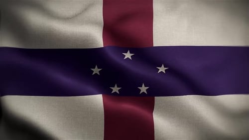 Waving Fabric Flag of the Netherlands Antilles
