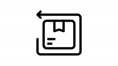 Package Return Line Icon Animation Loop