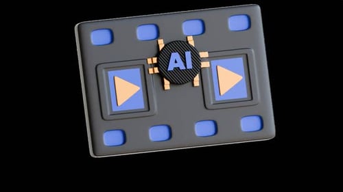 Animation d'icônes 3D du générateur de vidéos AI