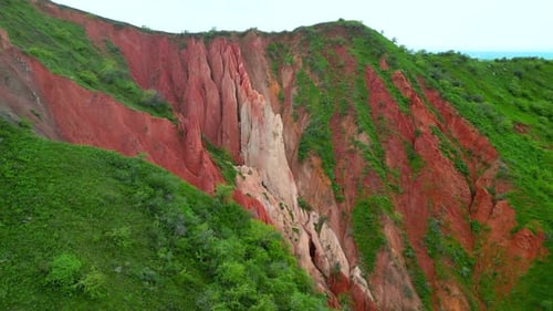 This Vibrant Aerial View Showcases the Stunning Red Canyons of Kazakhstan Characterized By Striking