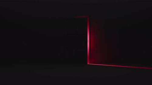 Modern Door Opening Reveals a Green Screen