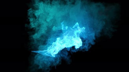 Fond de feu bleu pour VFX Burning Flame Element colorise un fond de fumée vaporeuse